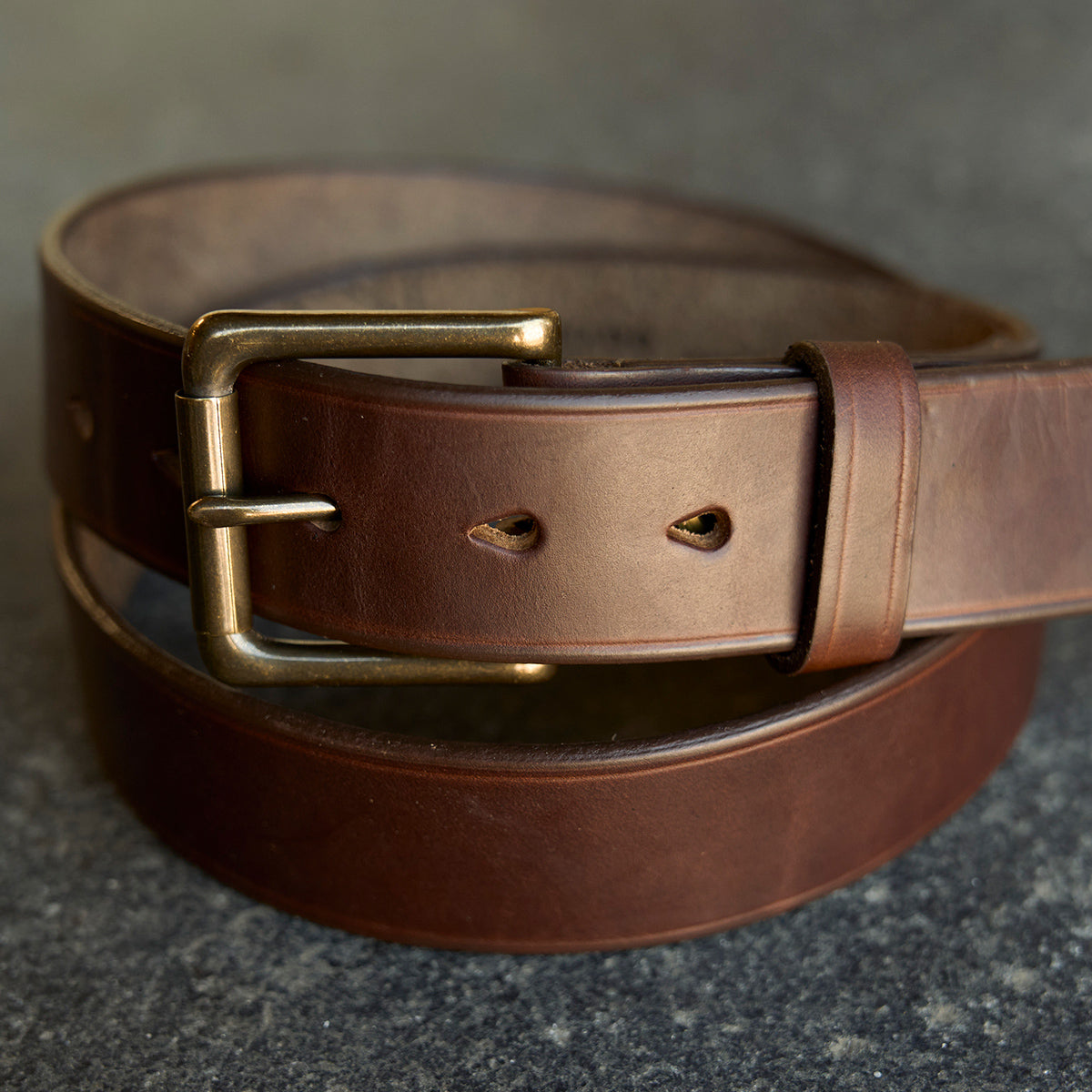 Belt - Horween Chromexcel Black - Your Choice of Solid Brass