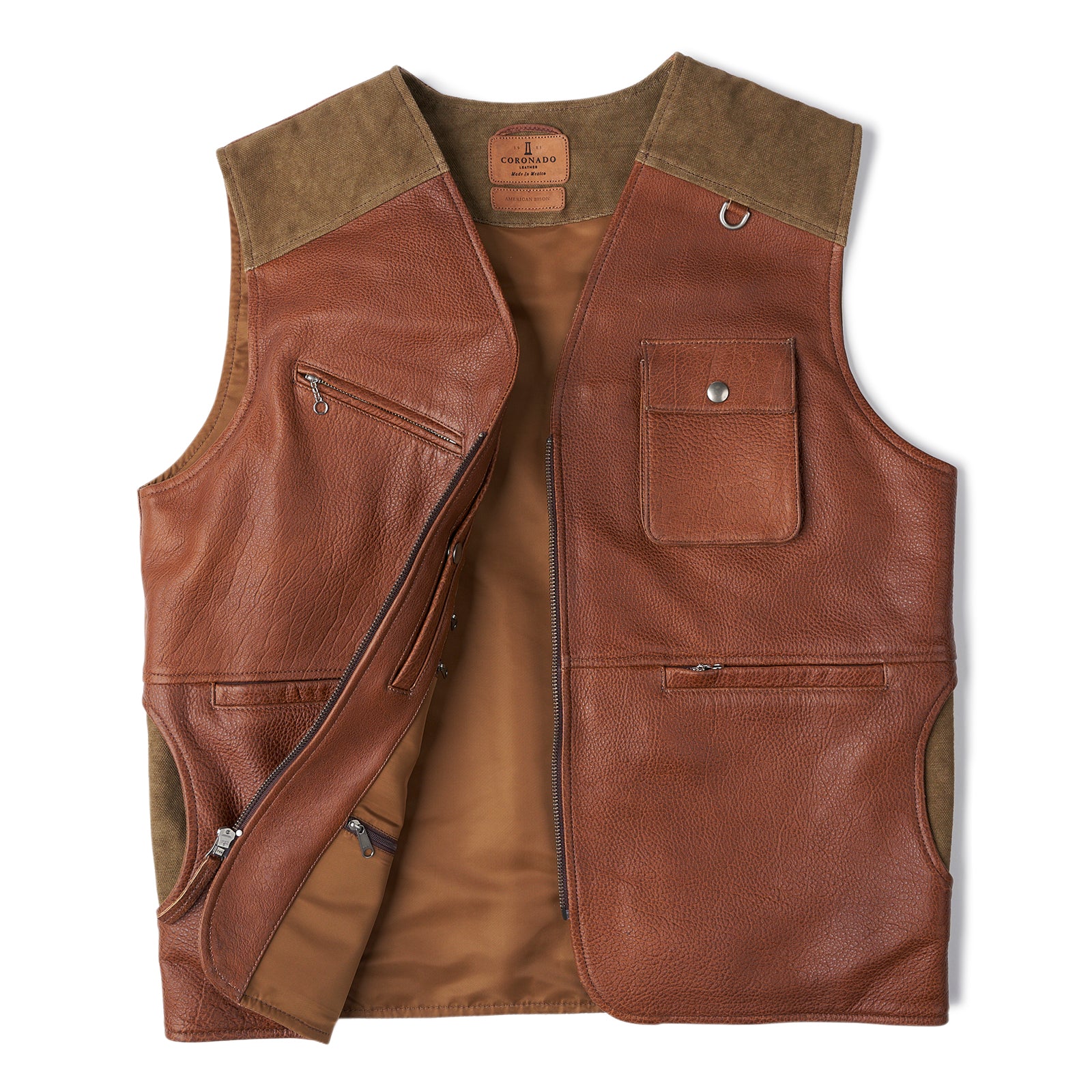 Safari Bison Travel Vest (SOLD-OUT) - Coronado Leather
