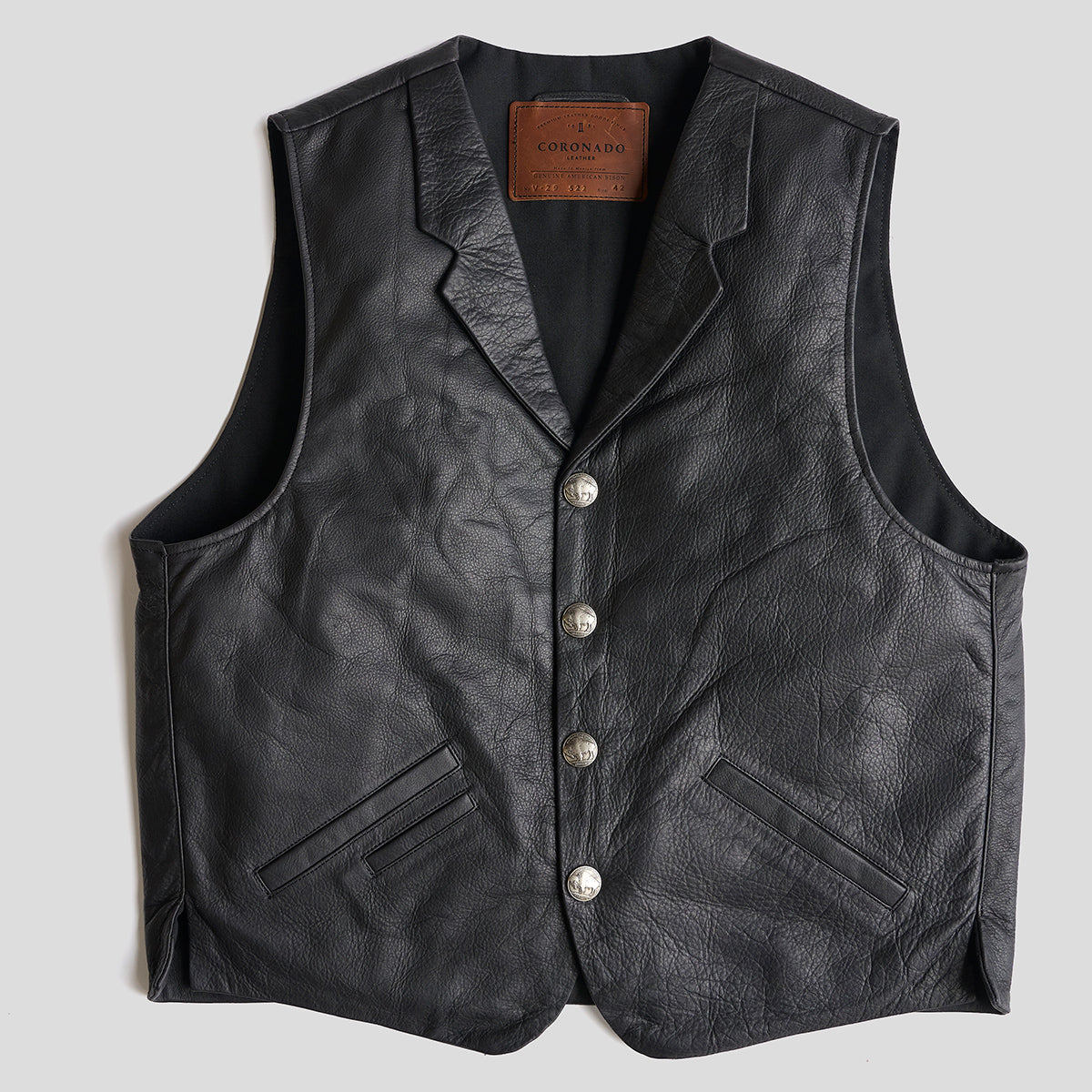 Bison Lapel Vest No.29 — Coronado Leather