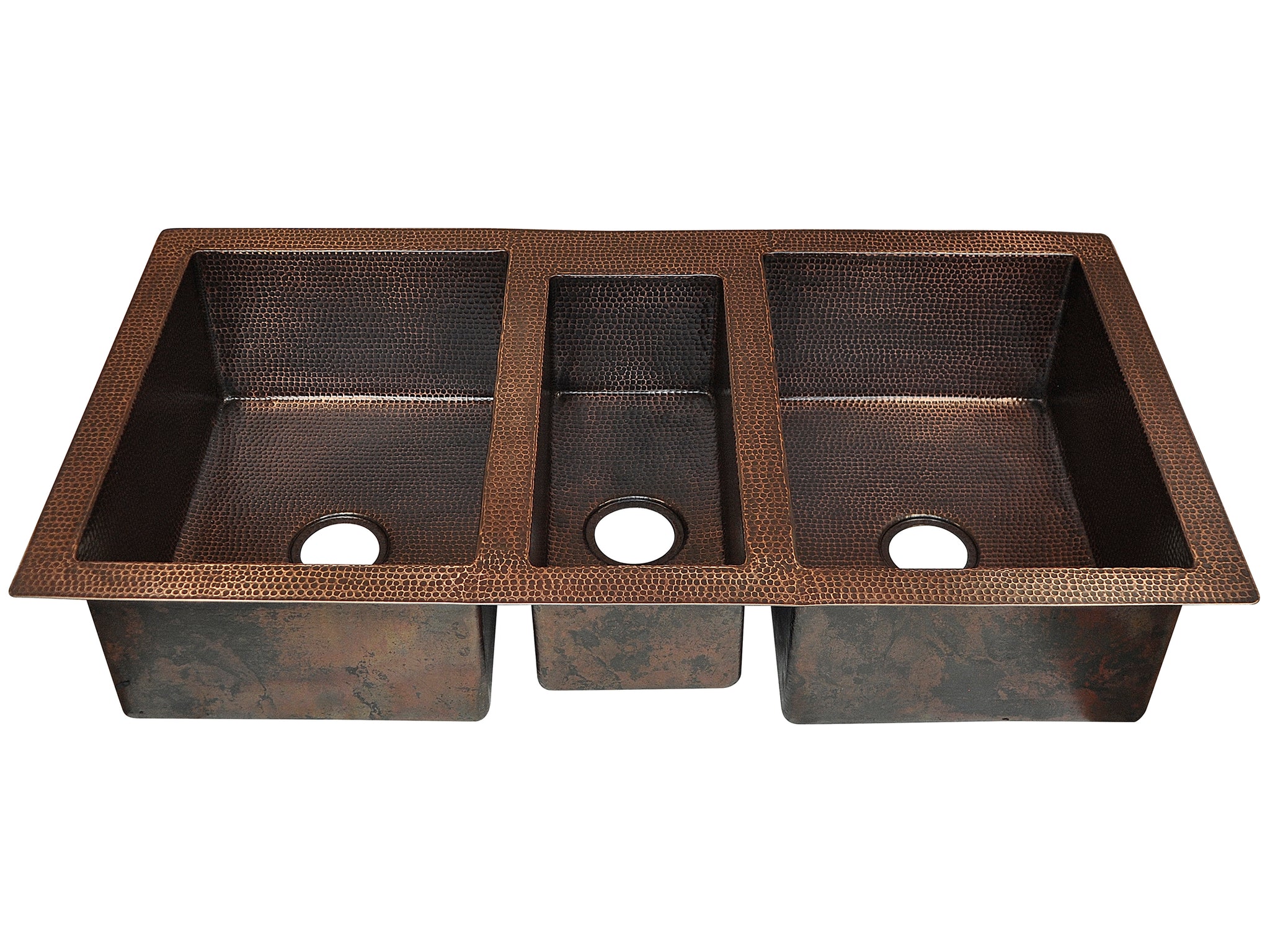 Triple Bowl Copper Kitchen Sinks Rustic Sinks