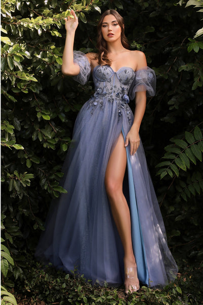 Gathered Satin corset Prom Dress - CD231