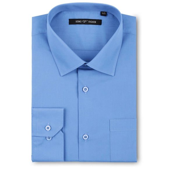 Men's Light Blue Dress Shirt Classic Fit Verno Fashion – Moreno's Wear