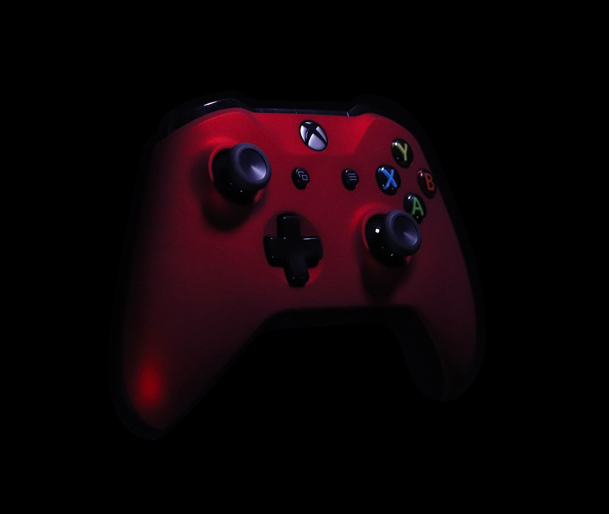 black and red xbox controller