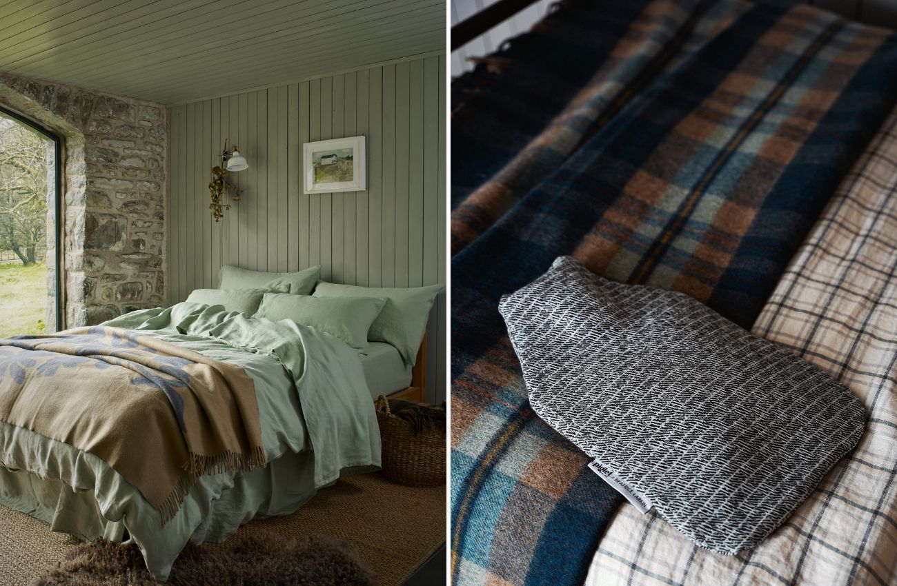 Linen bedding & Hot Water Bottle