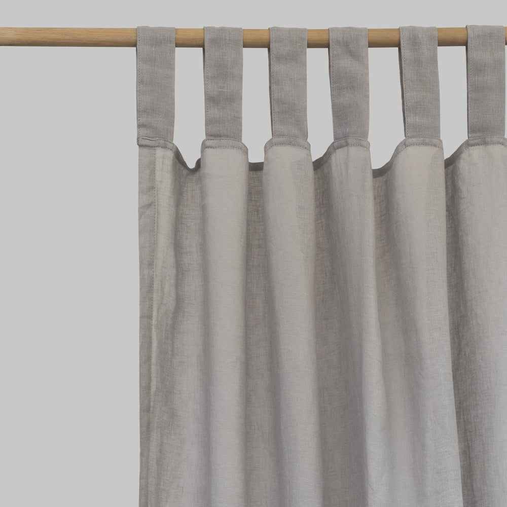 Dove Grey Linen Curtains Pair Piglet