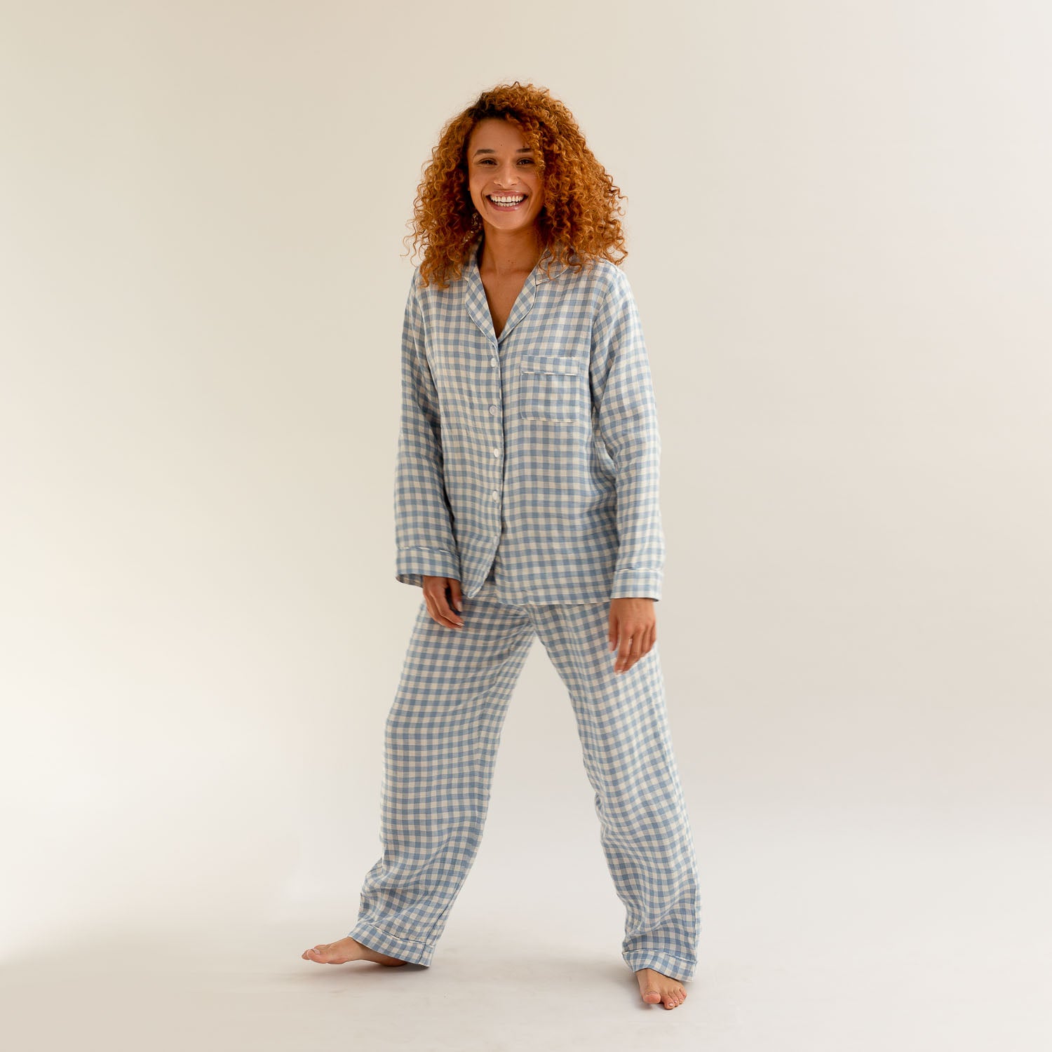 Stonewashed Pajama Set With Shorts - Natural Linen