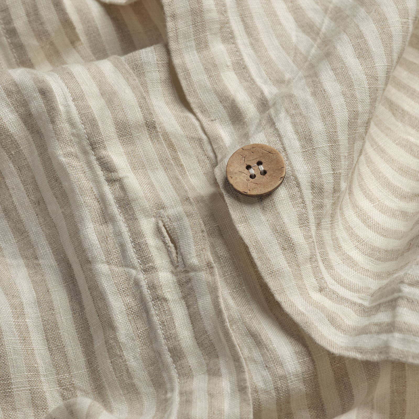 Oatmeal Stripe Linen Duvet Cover – PIGLET
