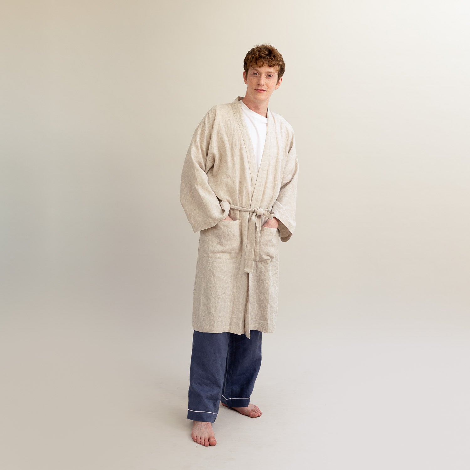 Women's clothing : Natural colour Linen ROBE, woman's robe, linen bath robe,  summer dress