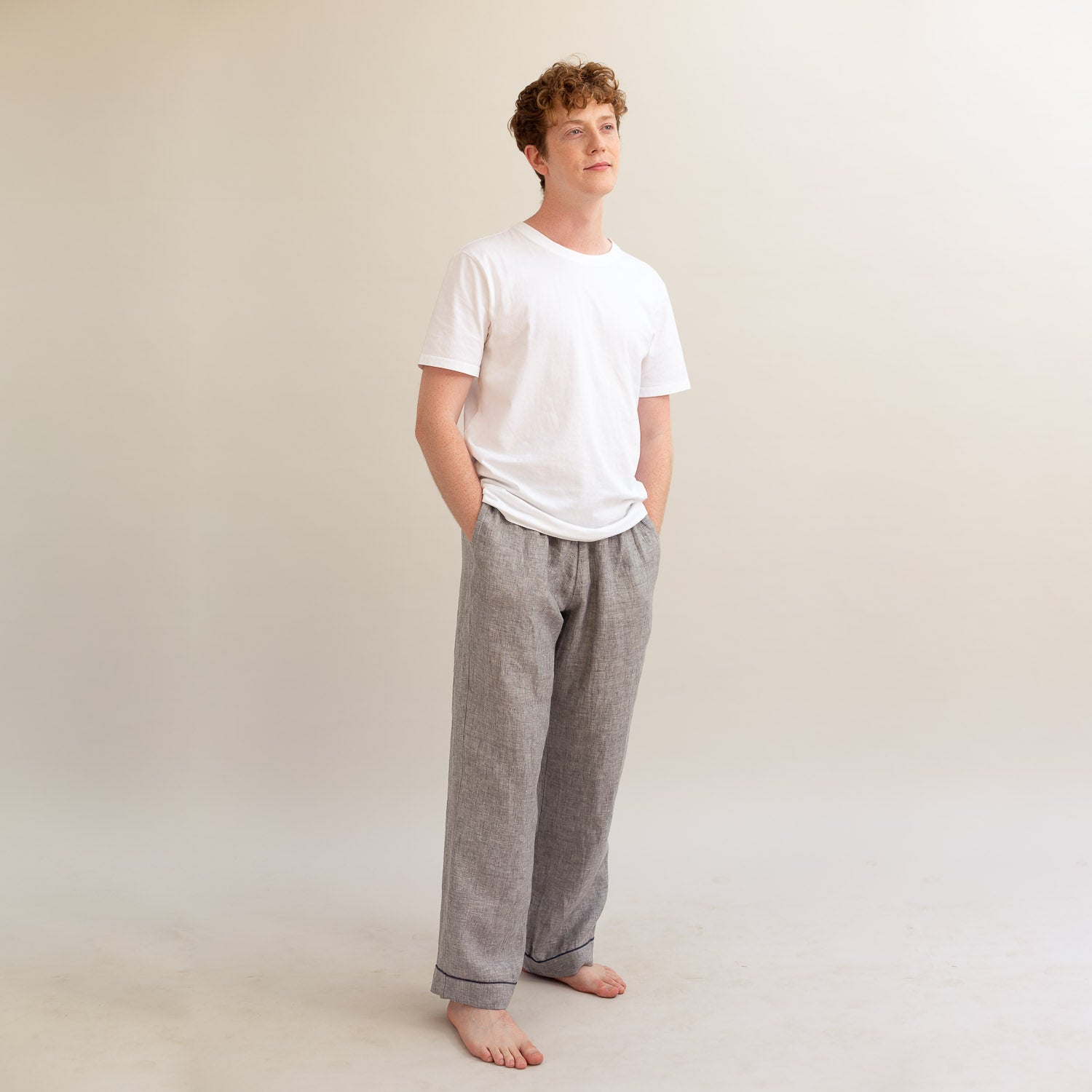 Tapered linen and wool pants in grey - Brunello Cucinelli | Mytheresa