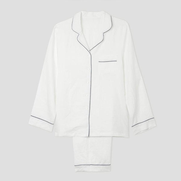 White Linen Pyjama Trouser Set