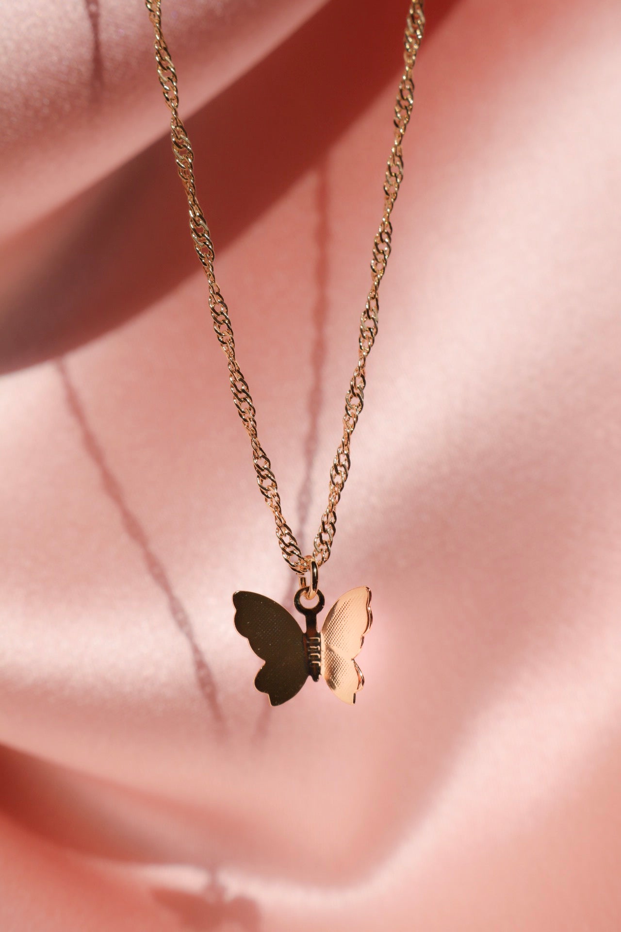 butterfly kisses necklace gold