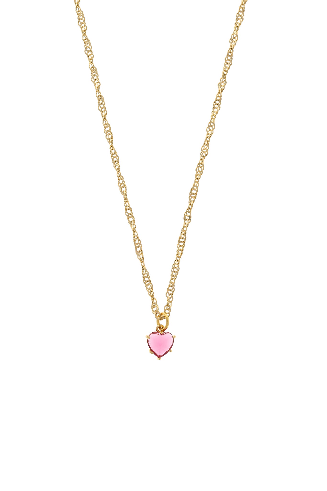 Pink Gem Heart Necklace | Chvker Jewelry
