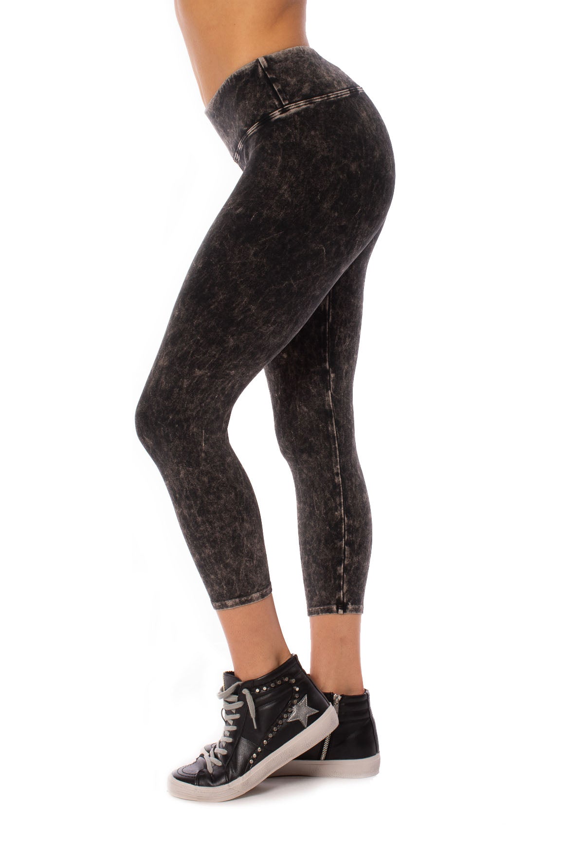 Flat Waist Ankle Legging (Style W-452, Black) by Hard Tail Forever