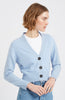 Pringle of Scotland Women's Cropped Cashmere Cardigan In Mirage Blue