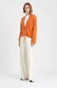 Pringle of Scotland Women's Lightweight Cashmere Open Cardigan With Tie In Burnt Orange