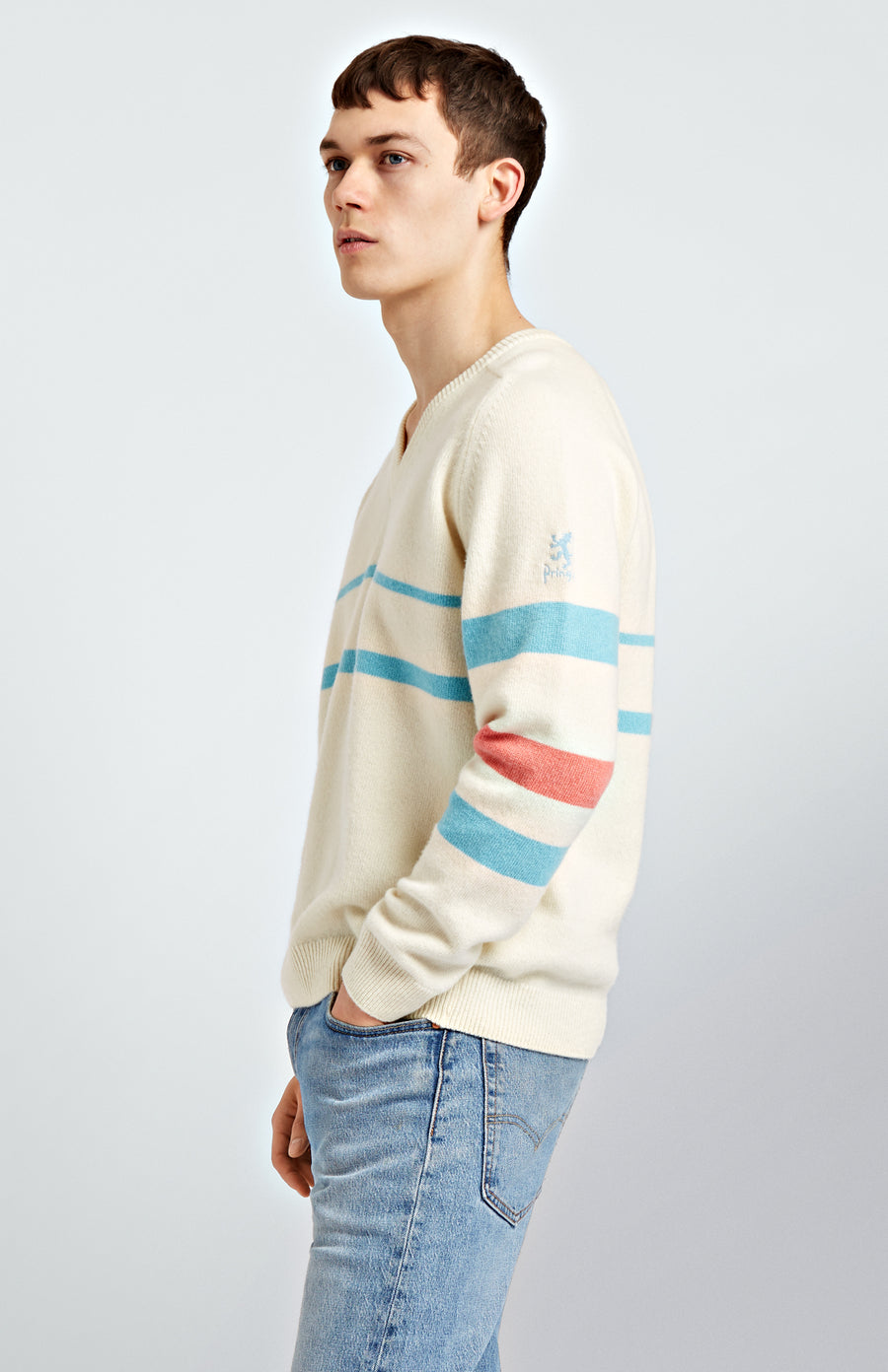 Archive Stripe Lambswool Blend Jumper In Ivory - Pringle of Scotland