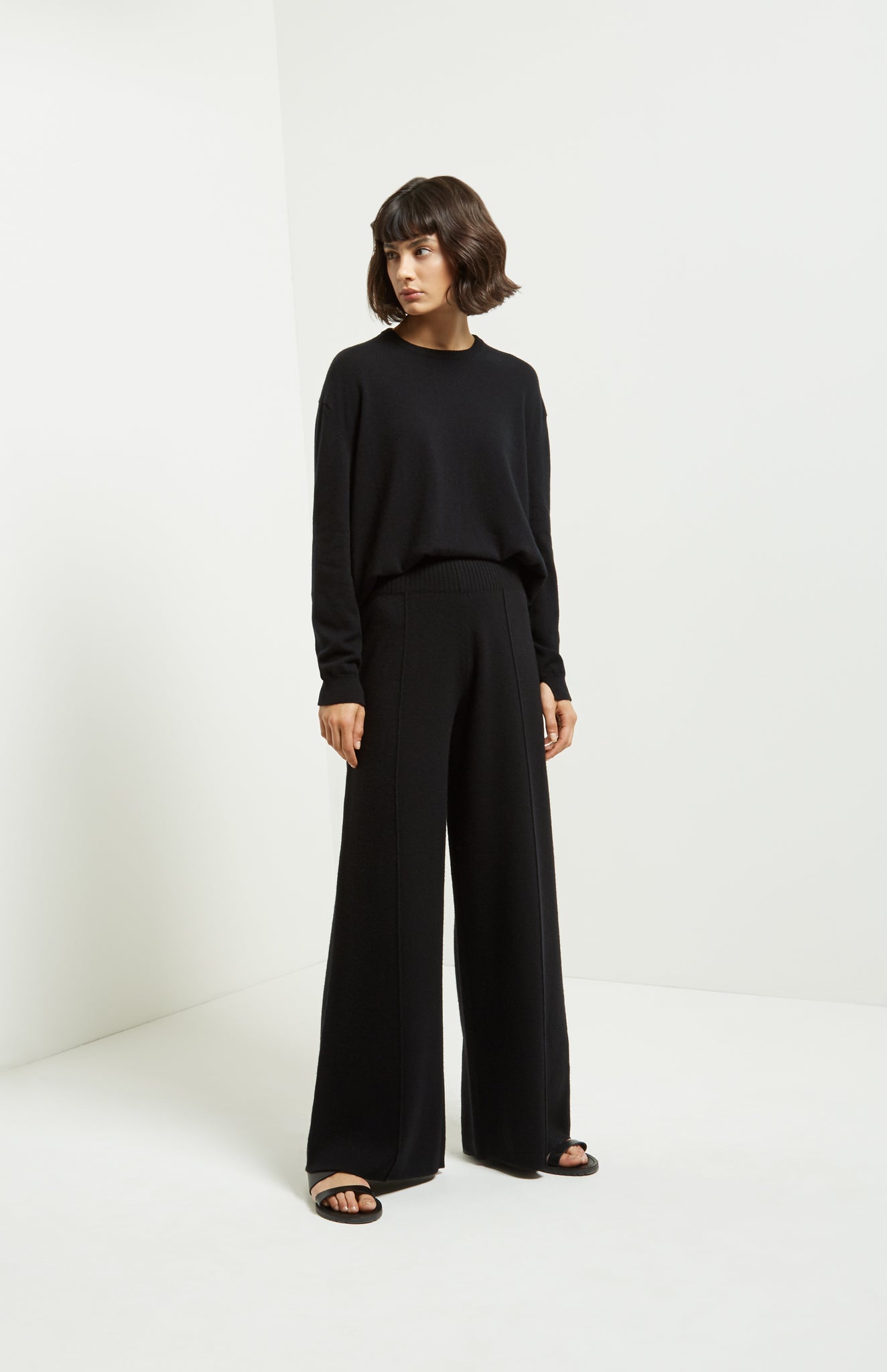 Knitted Wide Leg Cashmere Blend 