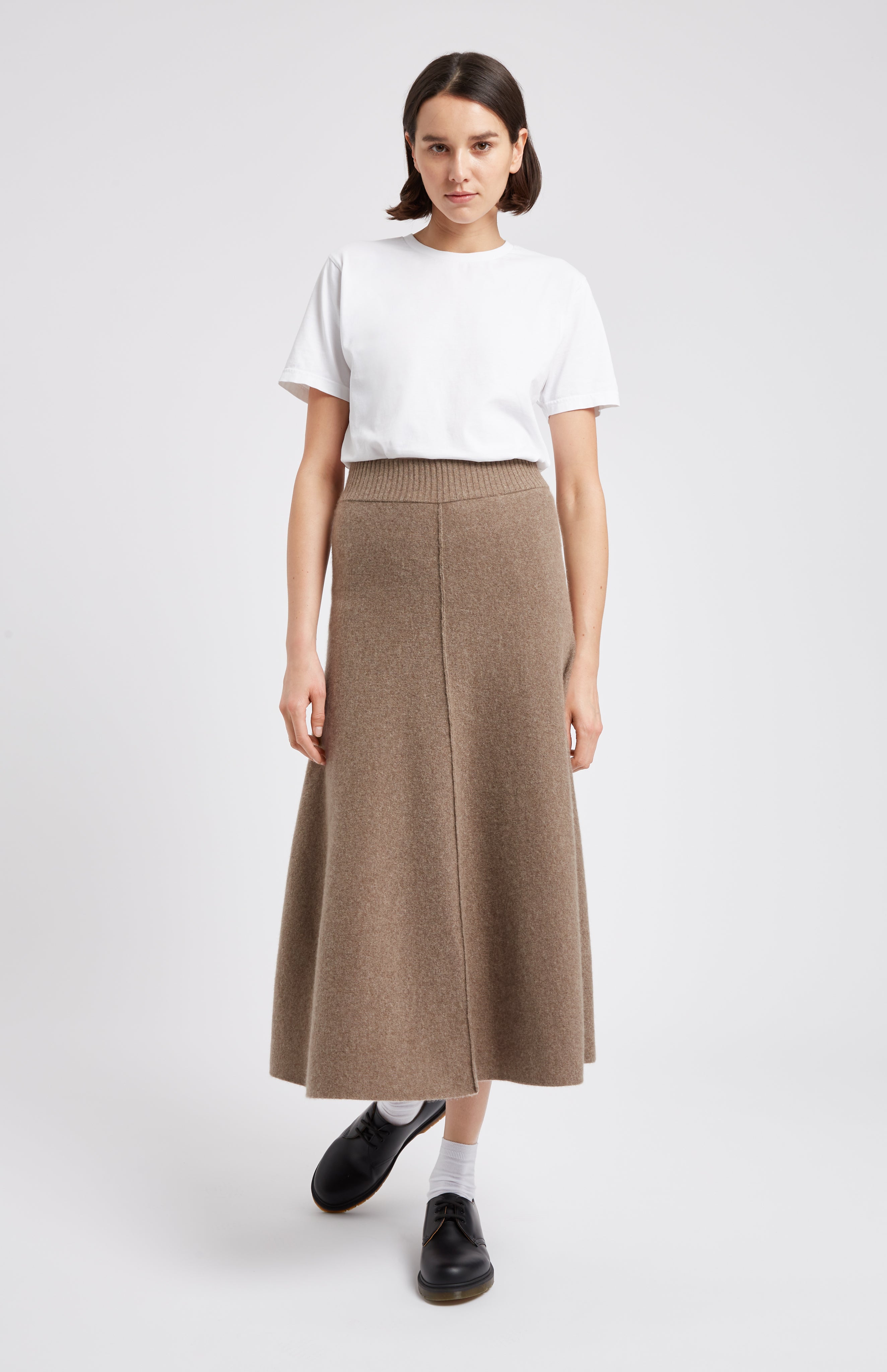 Women's Brown Cashmere Blend Midi Skirt - Pringle of Scotland