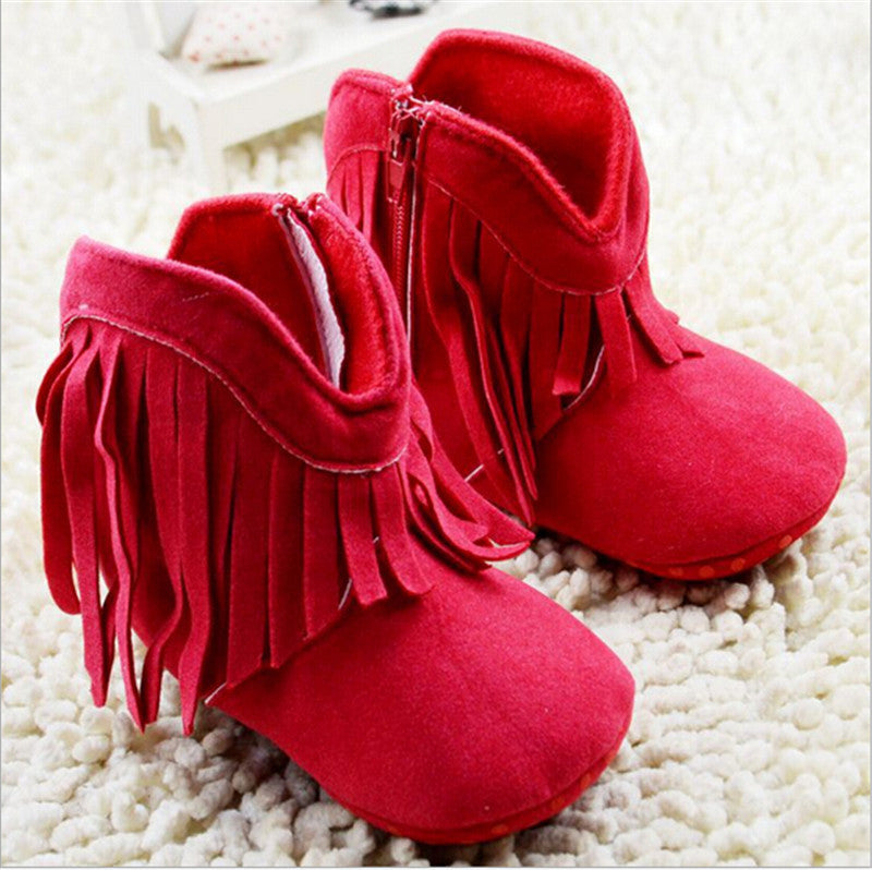 red baby boots