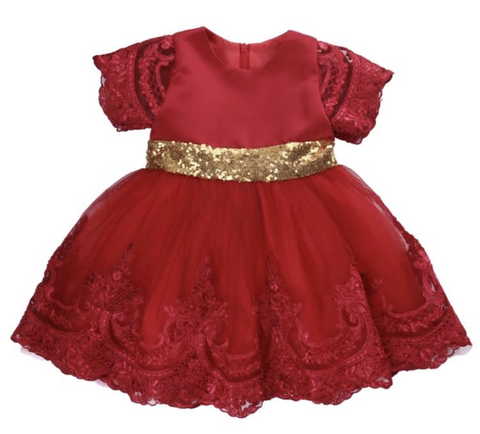 girls gold holiday dress