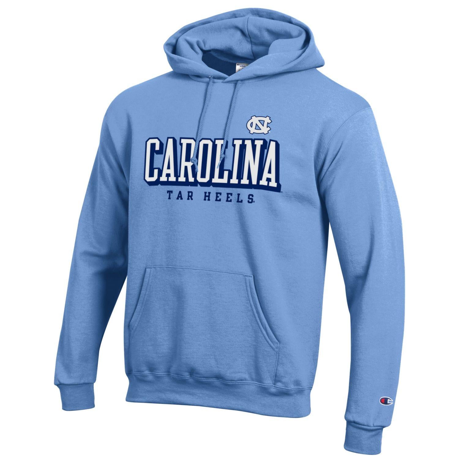 UNC Tar Heels Full Zipper Hoodie in Carolina Blue Shrunken Head