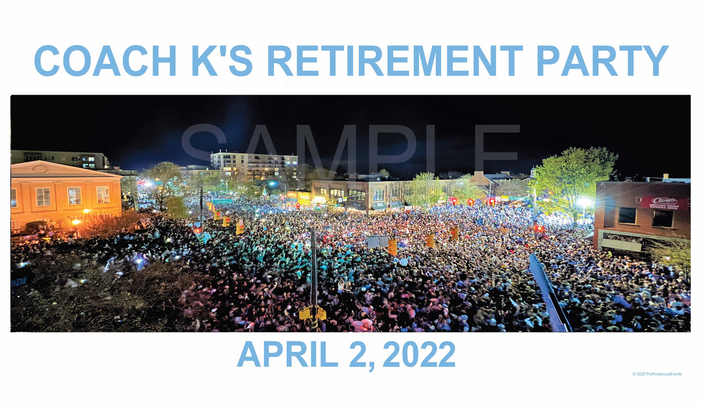 Coach K's Retirement Party on Franklin Street Poster – Shrunken Head