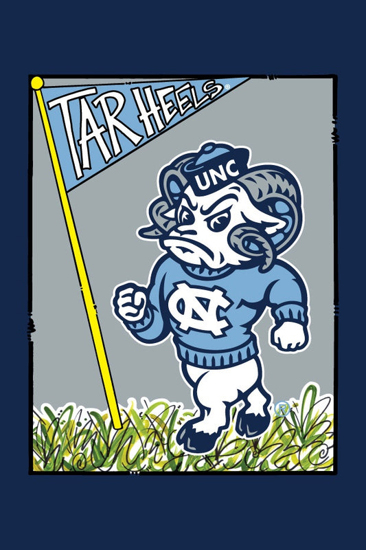 North Carolina Tar Heels Pennant Shape Cut Mascot Logo