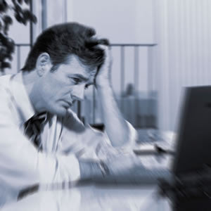 Man Stressed Over Work