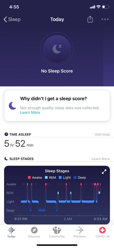 Fitbit sleep score