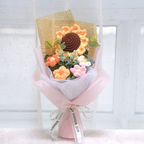 Handmade, satin ribbon roses flower bouquet + Ferrero Rocher chocolate gift  by my fiancee : r/handmade