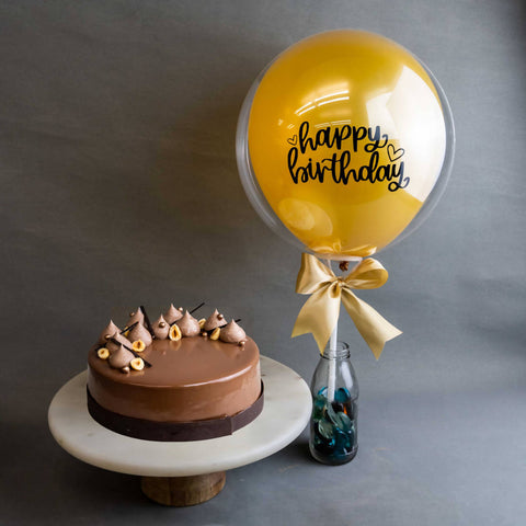 Mix Roses, balloon and cake – Mayaflowers