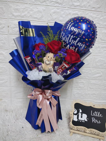 Valentine's Day Classic Aqua Balloon Chocolate Bouquet – One Image Balloon  Sdn Bhd