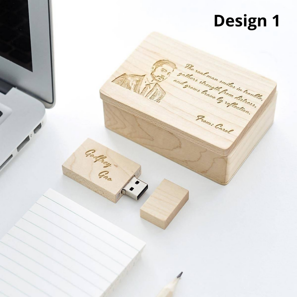 Personalised Wooden Usb 2 0 With Wordings Image 4 6 Working Days Giftr Malaysia S Leading Online Gift Shop