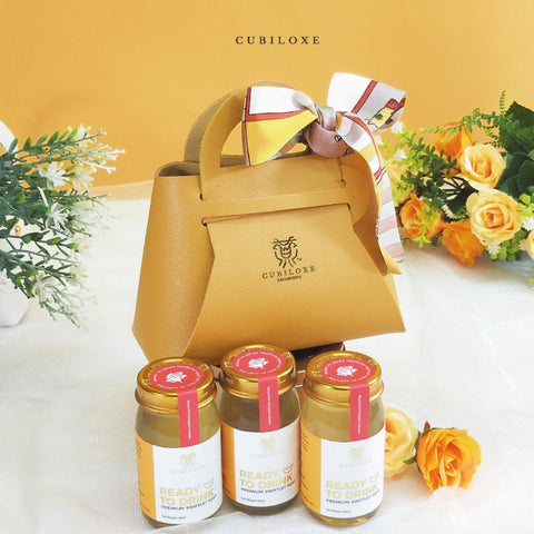 Cubiloxe Mid-Autumn Gift Set 2023 - 4 pcs Birdnest Lava Mooncake + 2 F