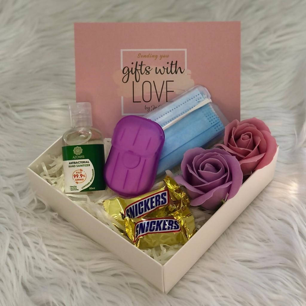 Gift Box with Sanitizer and Soap Roses Giftr Malaysia