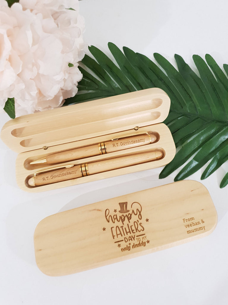 Personalized Wooden Pen Set (Double Pen) (47 working days