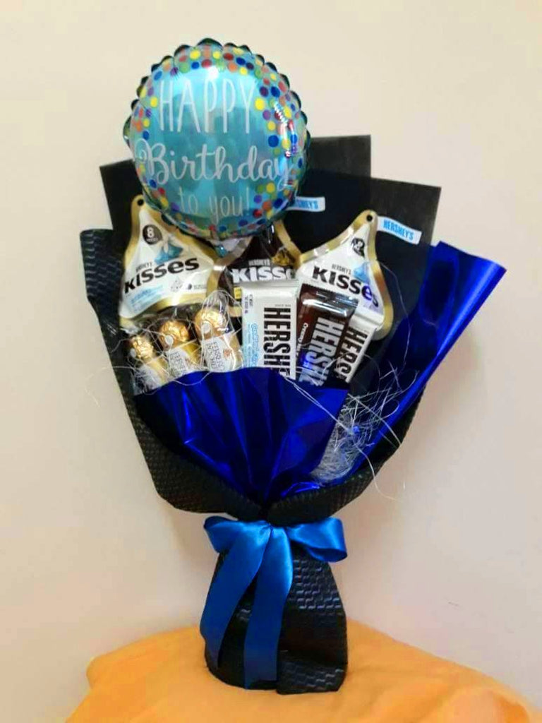 Blue Birthday Chocolate Bouquet Giftr Malaysia's