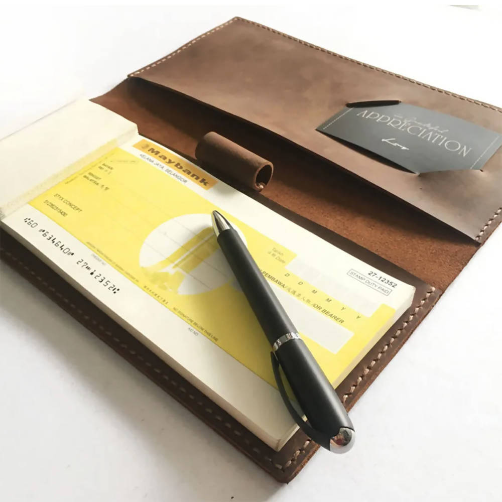 leather checkbook holder