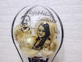 Ferrero Rochers And Artificial flower Hot Air Balloon With Portrait Valentine's Day 2022 (Penang Delivery Only)