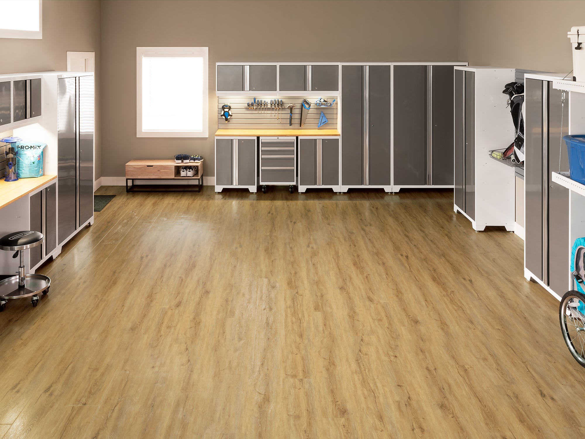 Stone Composite LVP Flooring 5MM-White Oak 400 Sq ft Room 