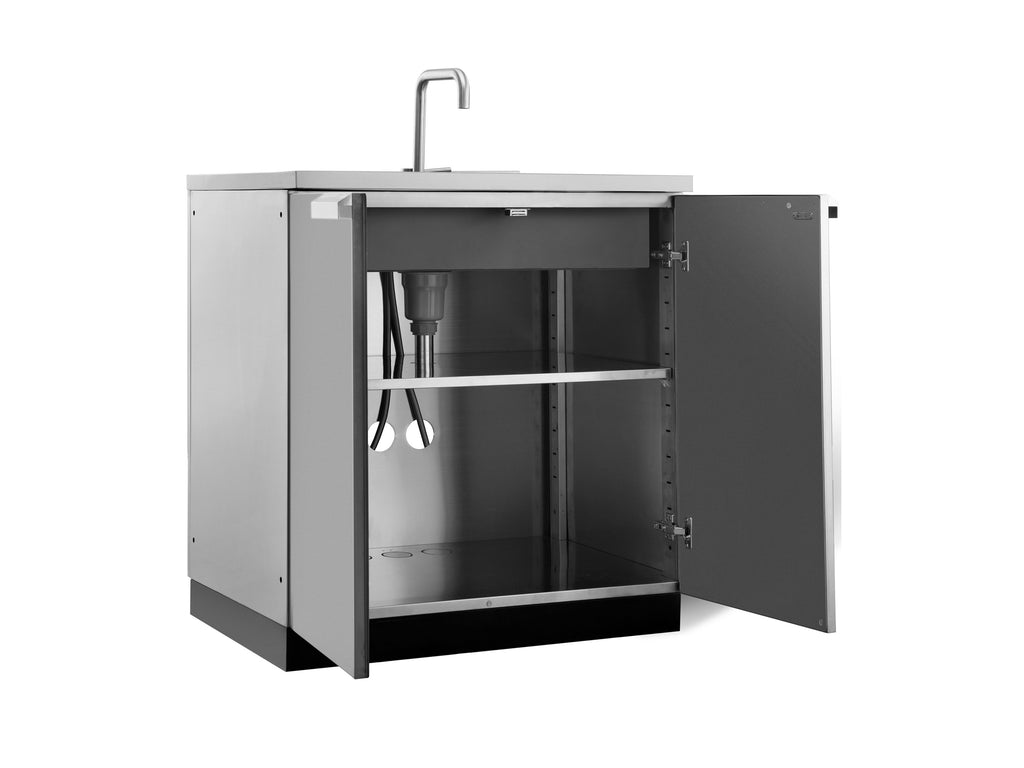 newage outdoor kitchen sink cabinet in stainless steel classic