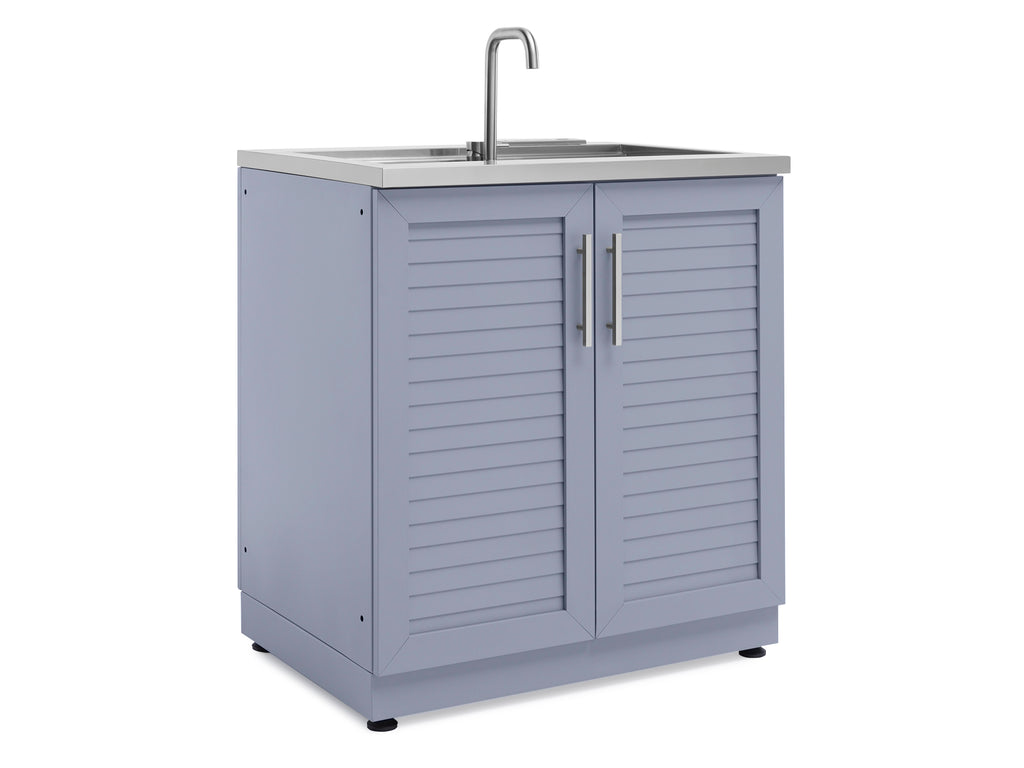 Outdoor Kitchen Aluminum Sink Cabinet Coastal Gray Newage Products