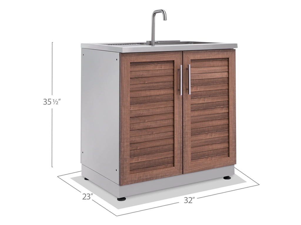 newage outdoor kitchen sink cabinet in stainless steel classic