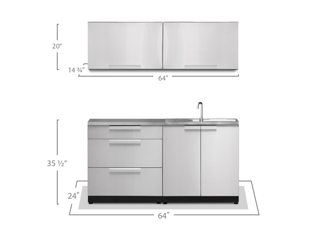 Outdoor Kitchen Stainless Steel 4 Piece Cabinet Set Newage Products