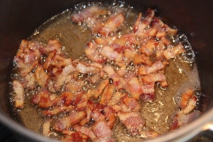 Rendering the bacon for the Texas Chili