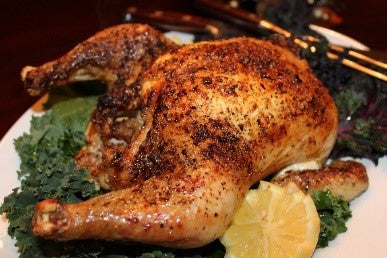 Whole roasted chicken