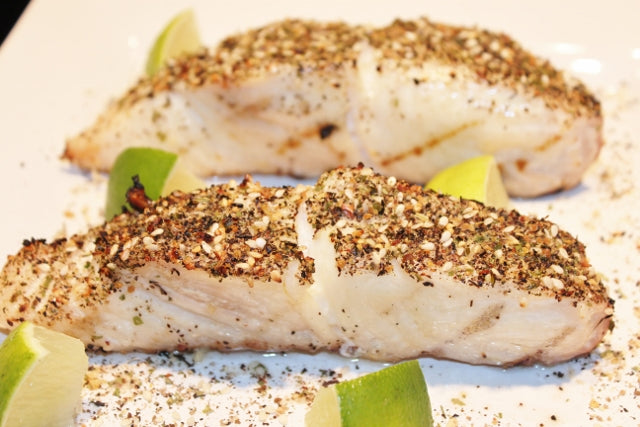 Sauteed fresh halibut with Seattle Seafood Seasoning