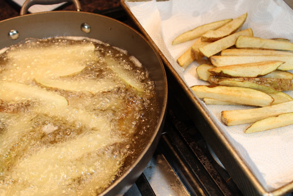 Steak cut French fries cooking