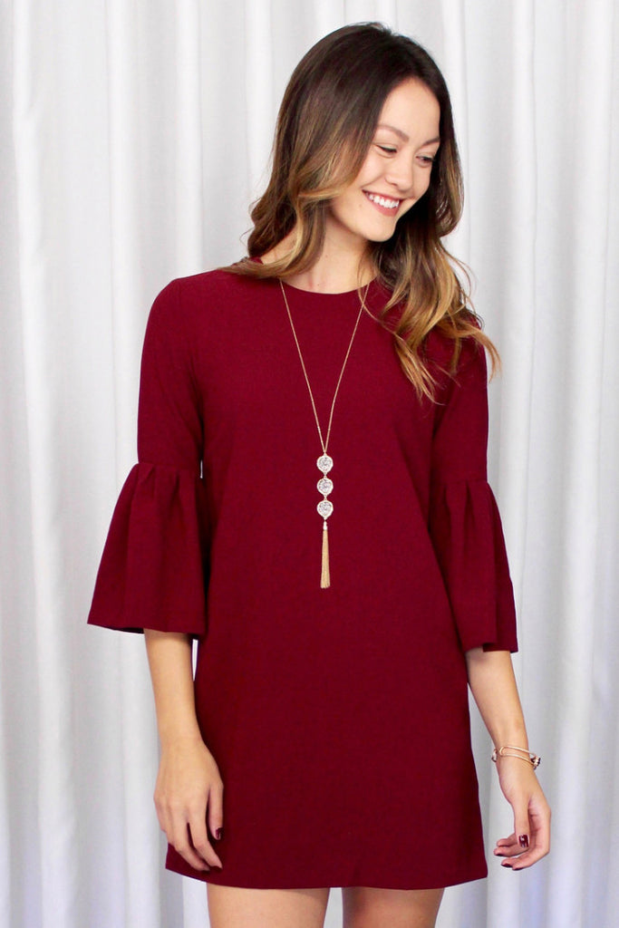 burgundy silver dress