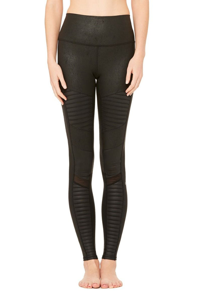 Alo Yoga Women's 7/8 High Waist Moto Legging, Black, S : :  Fashion